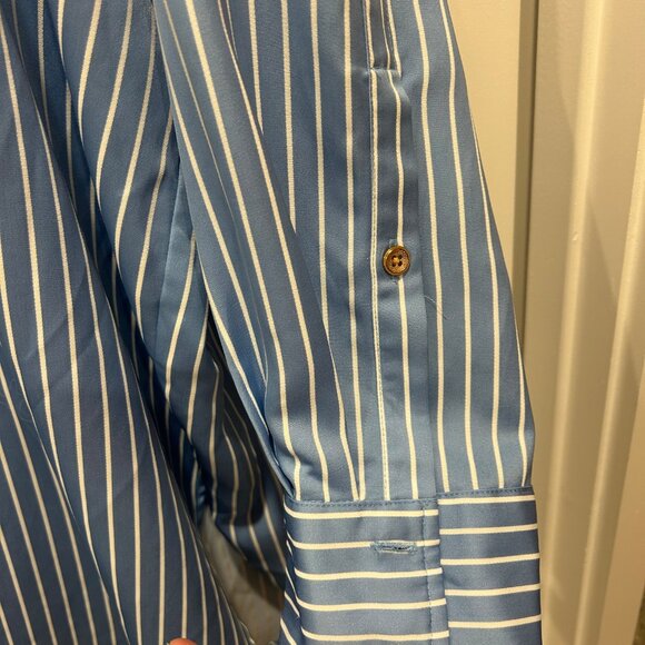 ZARA OVERSIZED BUTTON DOWN BLUE STRIPED - Picture 3 of 6